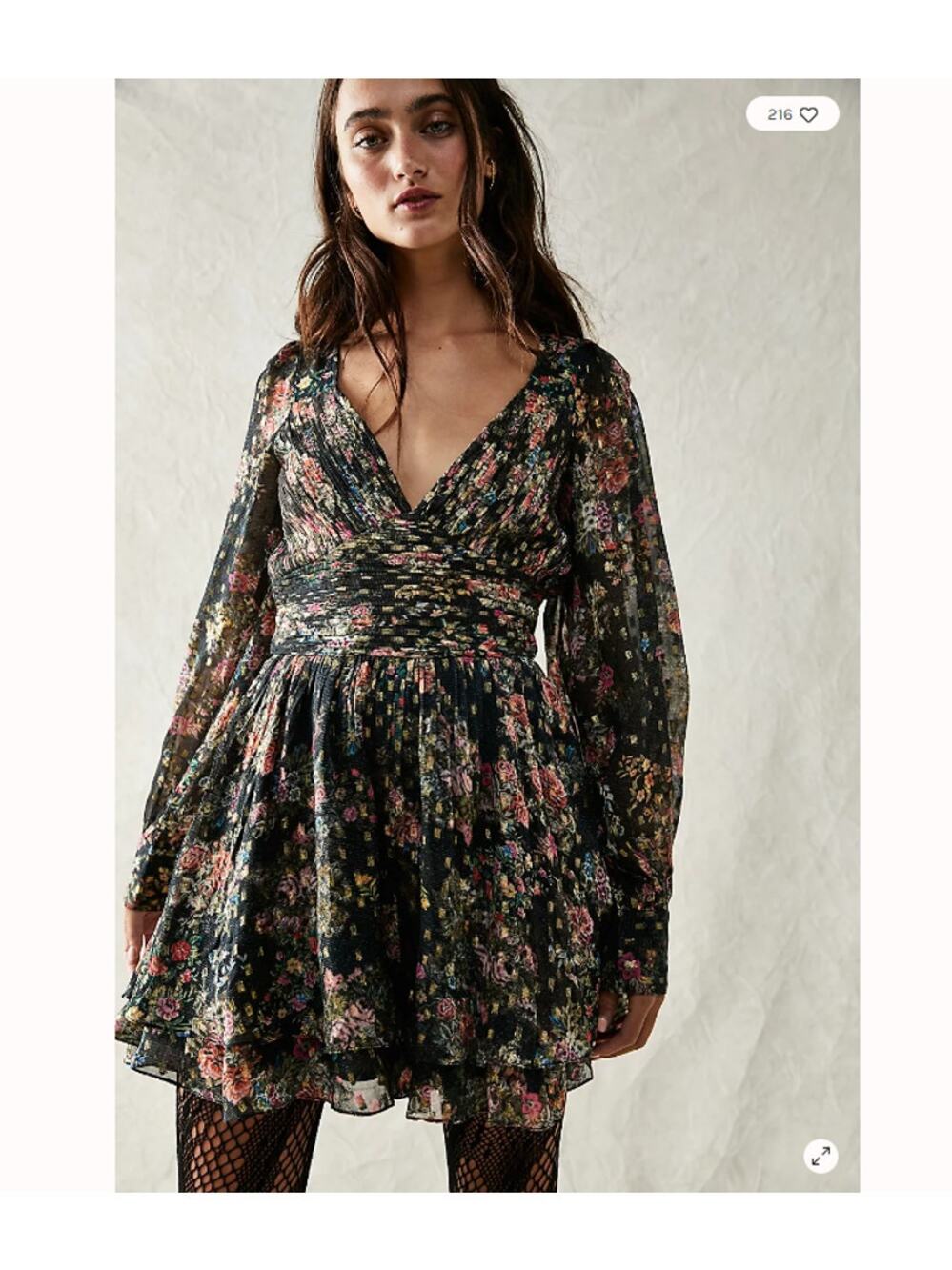 Free People ROCOCO SAND Jane Botta Floral Metallic Ruffle Romper M NWOT $365